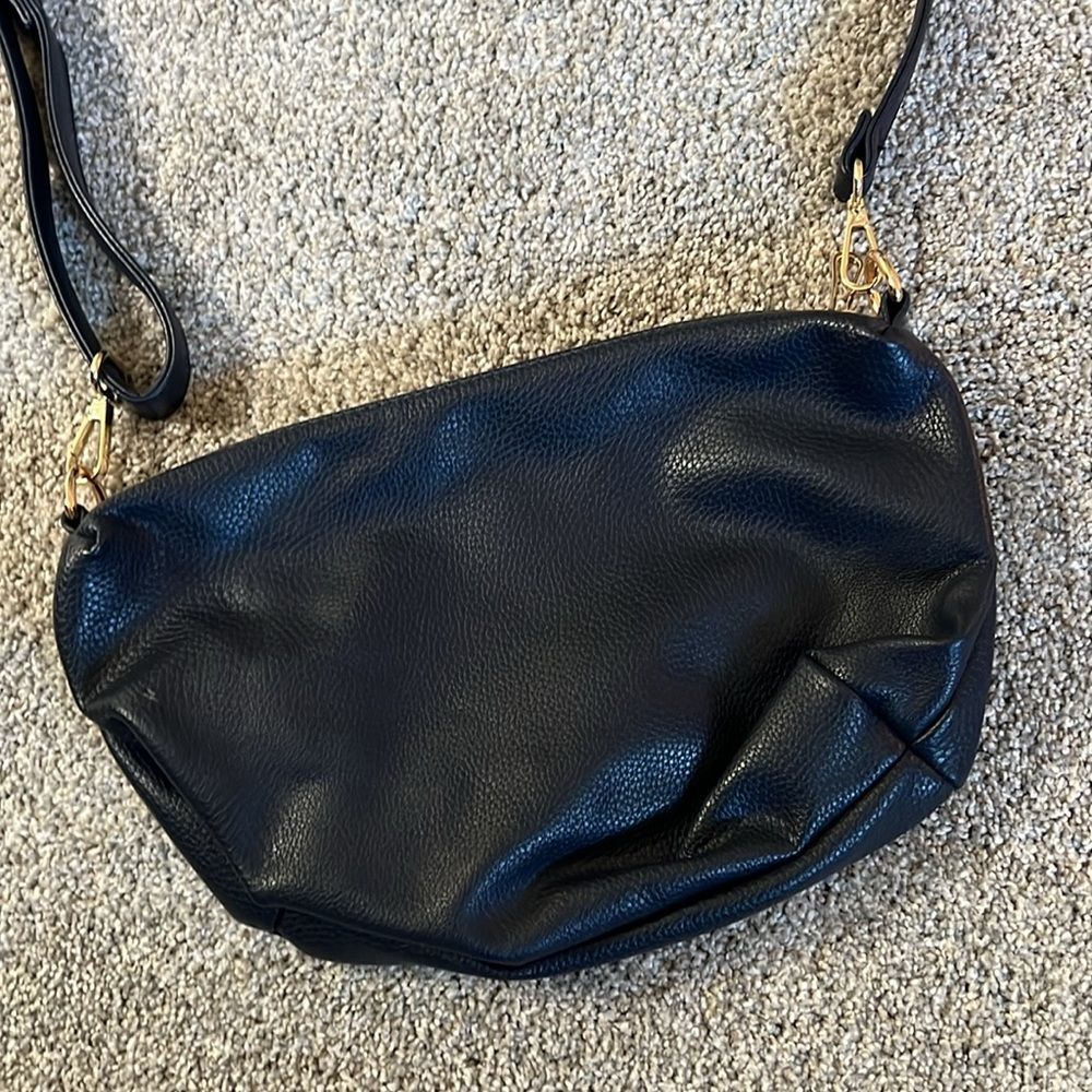 Navy Blue Brandless Plain Crossbody Purse w/ Adjustable Strap - Picture 2 of 10
